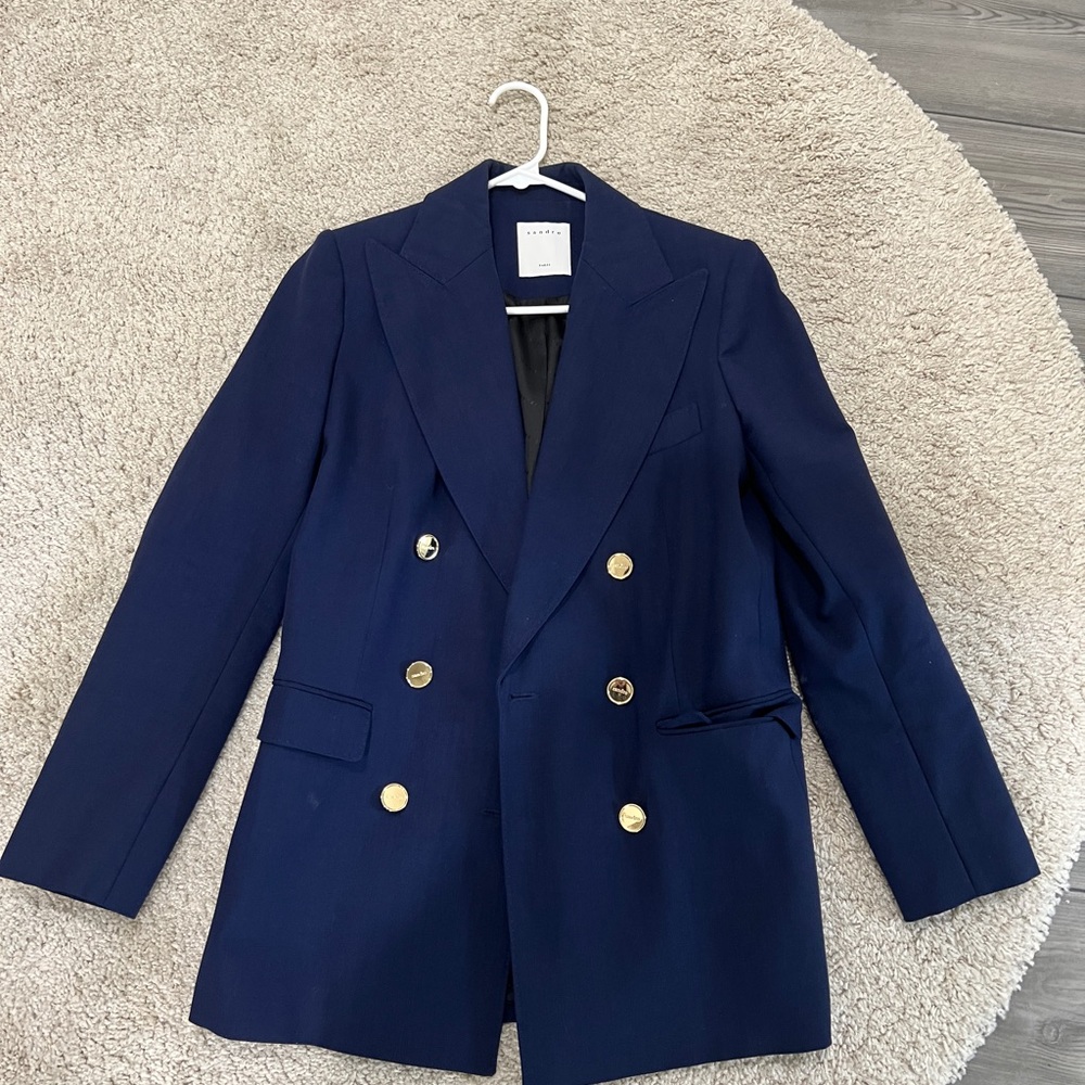 Sandro Blue Blazer with Gold Buttons